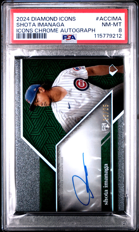 2024 Topps Diamond Icons Icons Chrome Autographs Shota Imanaga #ACCIMA PSA 8