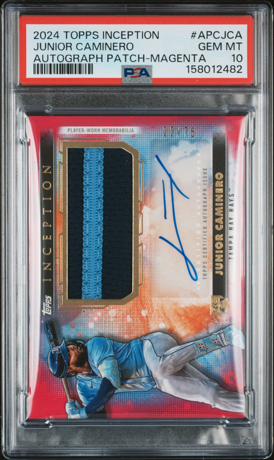 2024 Topps Inception Autograph Patch Junior Caminero Magenta #APCJCA PSA 10