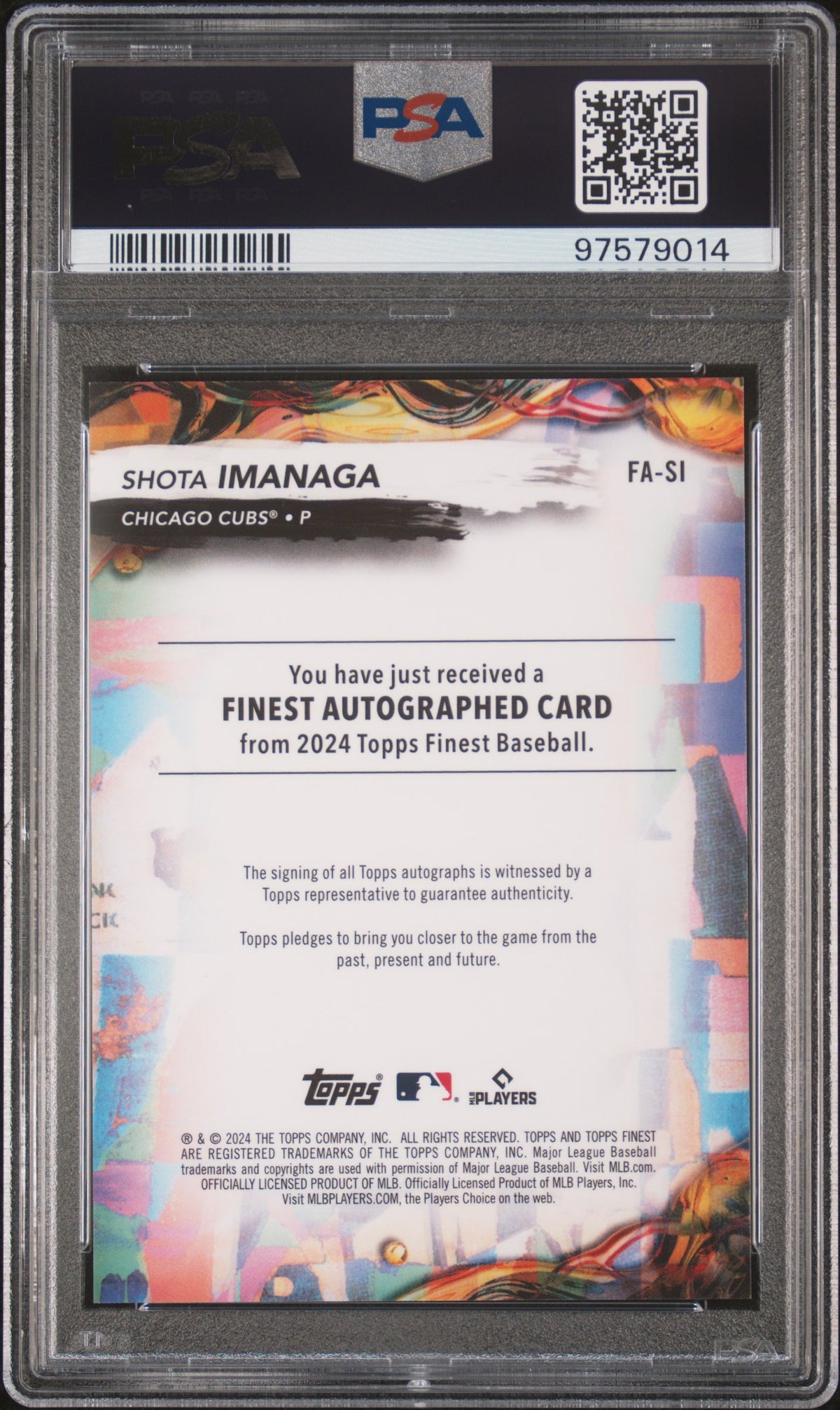 2024 Topps Finest Finest Autographs Shota Imanaga #FASI PSA 10