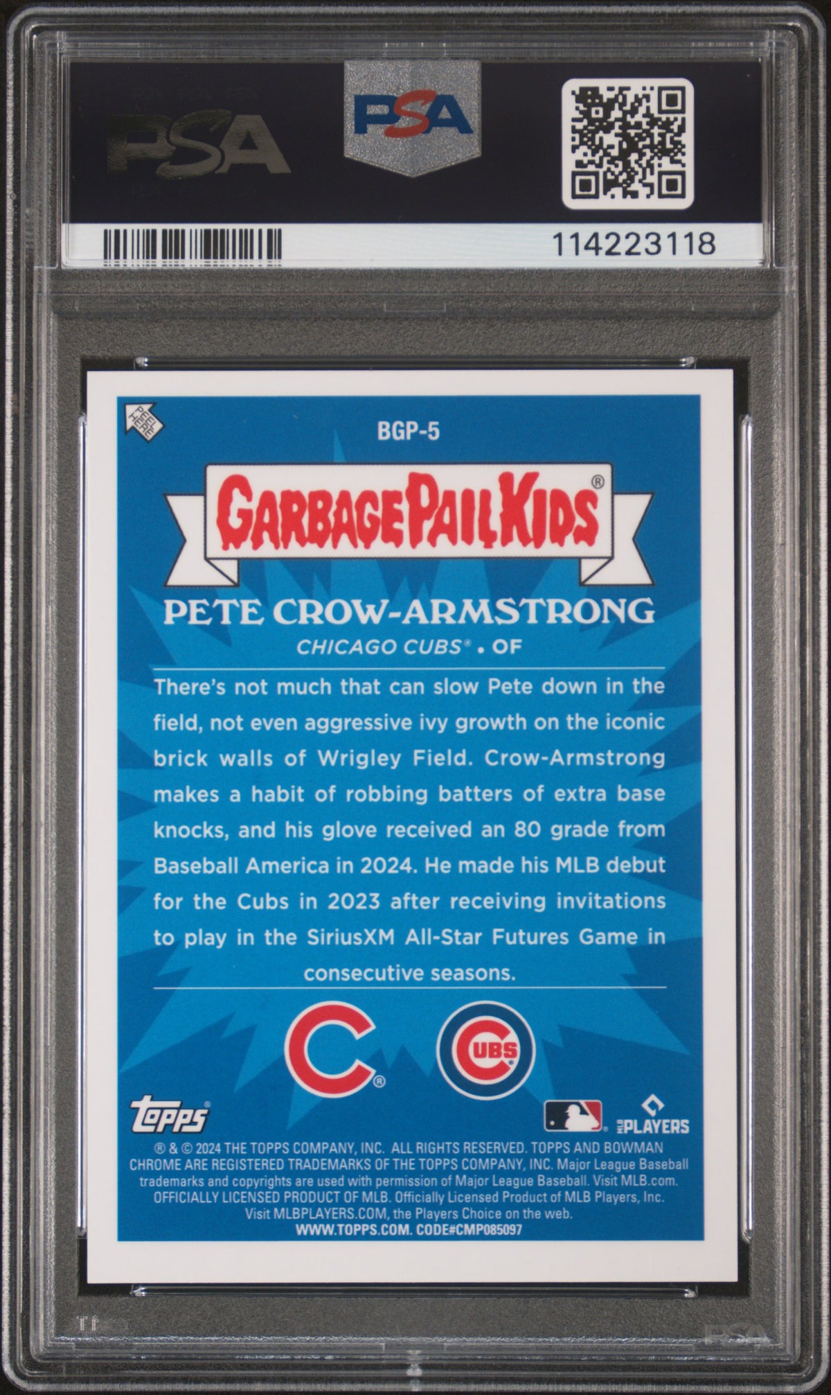 2024 Bowman Chrome Mega Box Bowman Gpk Pete Crow-Armstrong Planted Pete #5 PSA 9