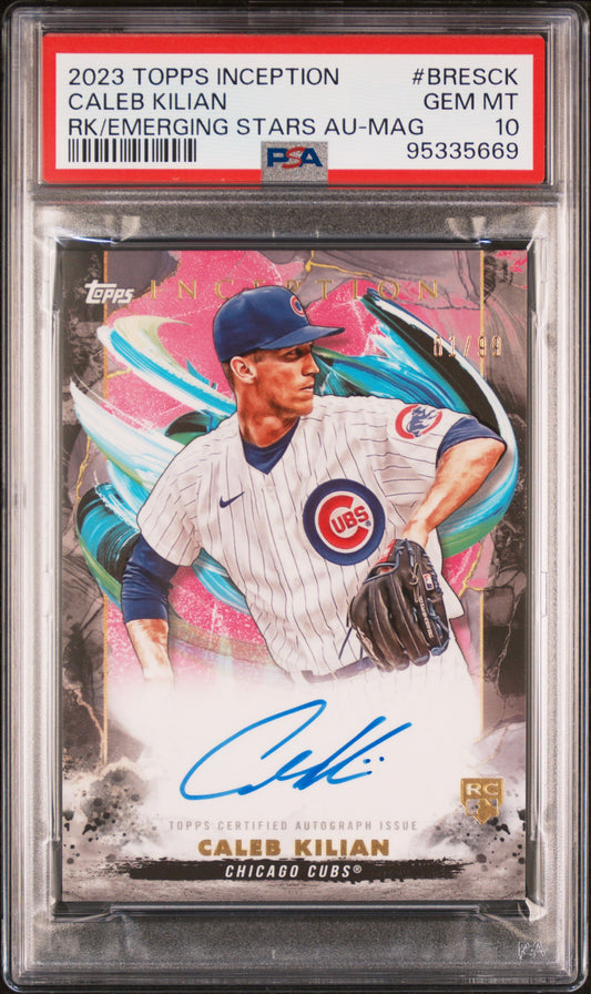 2023 Topps Inception Rookie & Emerging Stars Autographs Caleb Kilian Magenta #BRESCK PSA 10
