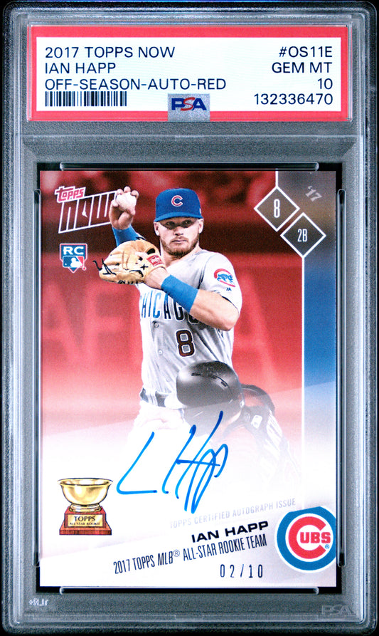 2017 Topps Now Off-Season Ian Happ Auto-Red #OS11E PSA 10