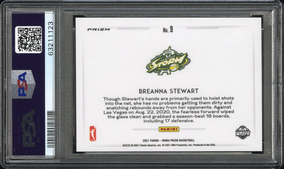 2021 Panini Prizm Wnba Color Blast Breanna Stewart #9 PSA 10