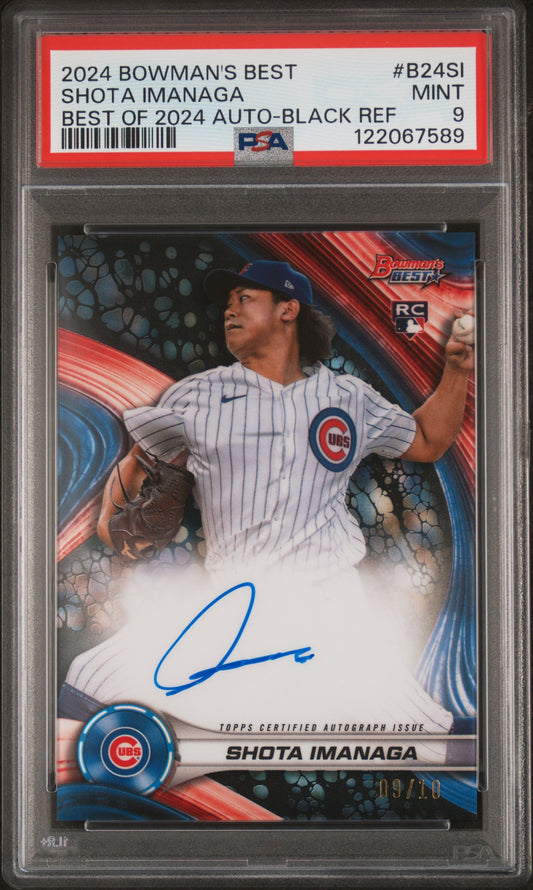 2024 Bowman's Best Best Of 2024 Autographs Shota Imanaga - Black Ref #B24SI PSA 9