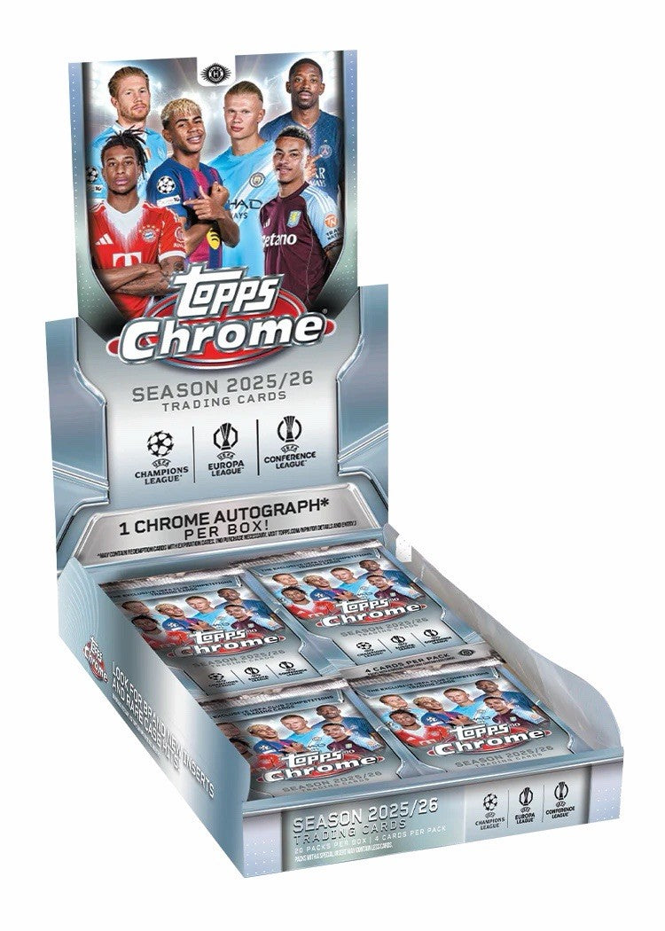 2025-26 Topps Chrome UEFA Champions League Soccer — Hobby Box