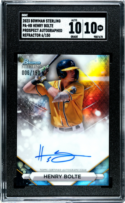 2023 Bowman Sterling Henry Bolte Pros. Auto. Ref. /150 #PA-HB SGC 10 Auto 10