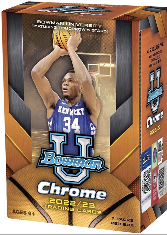 2022-23 Bowman University Chrome Basketball Blaster Box - Factory-Sealed Case