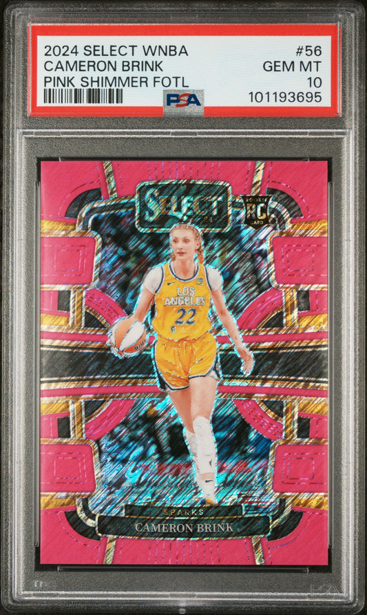 2024 Panini Select Wnba Cameron Brink Pink Shimmer Fotl #56 PSA 10