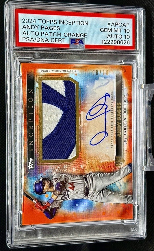 2024 Inception Andy Pages Orange #APC-AP PSA 10 Auto 10