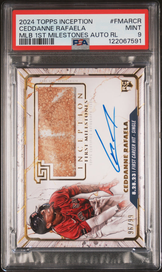 2024 Topps Inception Mlb First Milestones Autograph Relics Ceddanne Rafaela #FMARCR PSA 9