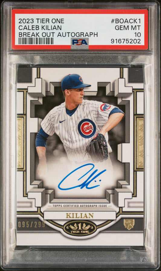 2023 Topps Tier One Break out Autographs Caleb Kilian #BOACK1 PSA 10