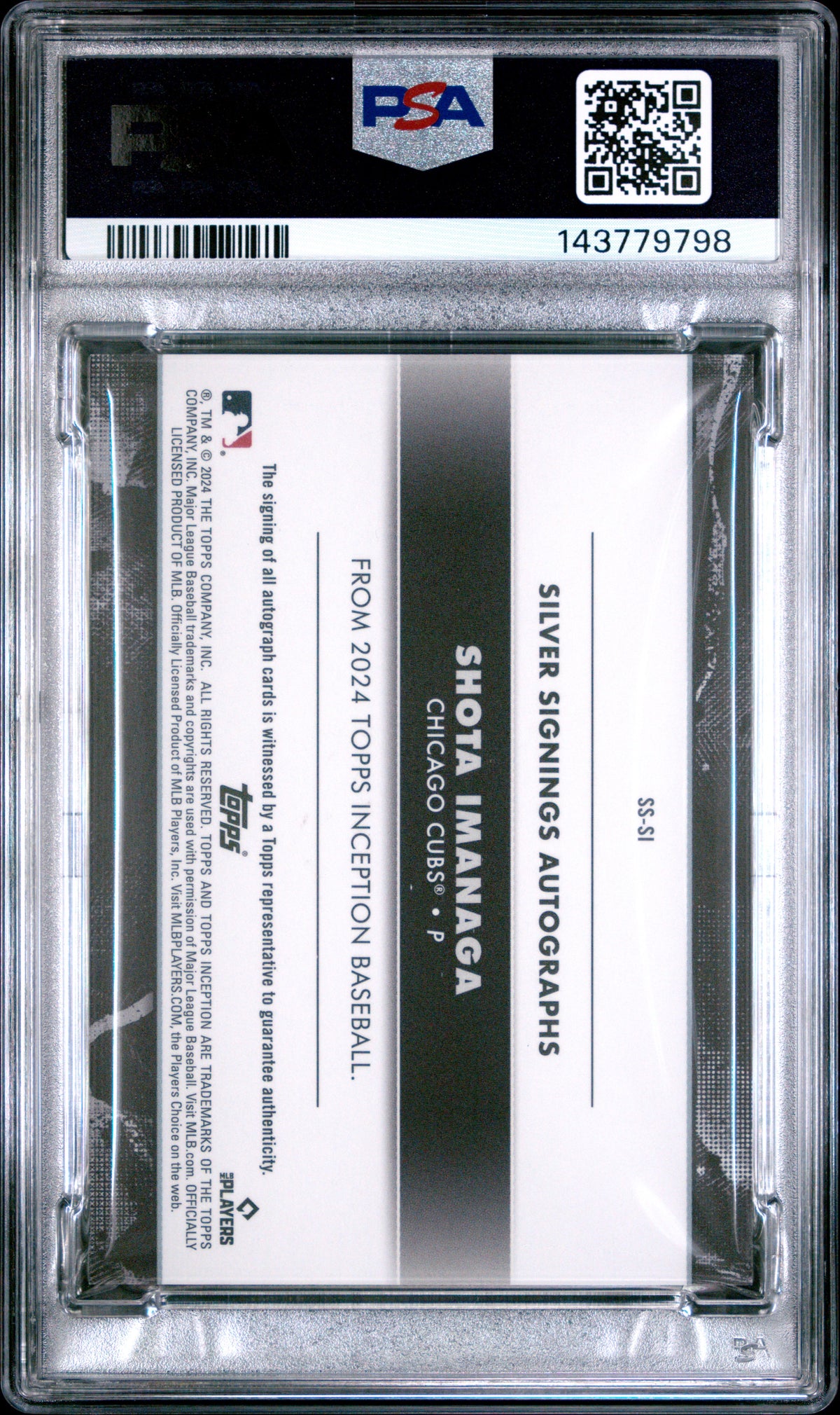 2024 Topps Inception Silver Signings - Gold  Shota Imanaga #SSSI PSA 10