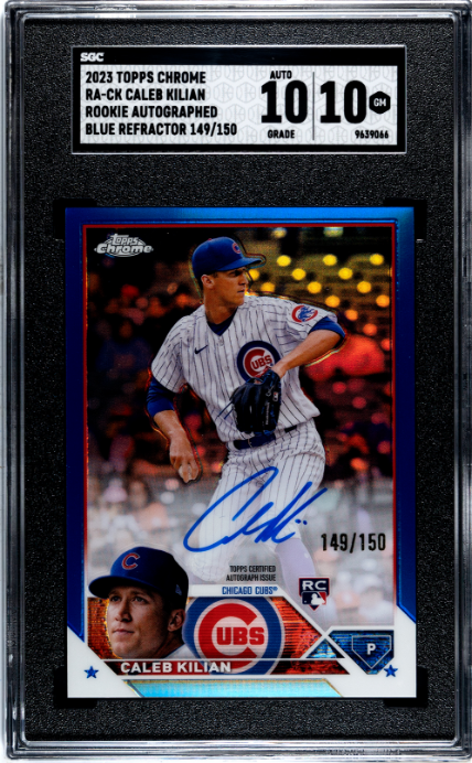 2023 Topps Chrome Caleb Kilian Rk. Auto. Blue Ref. /150 #RA-CK SGC 10 Auto 10
