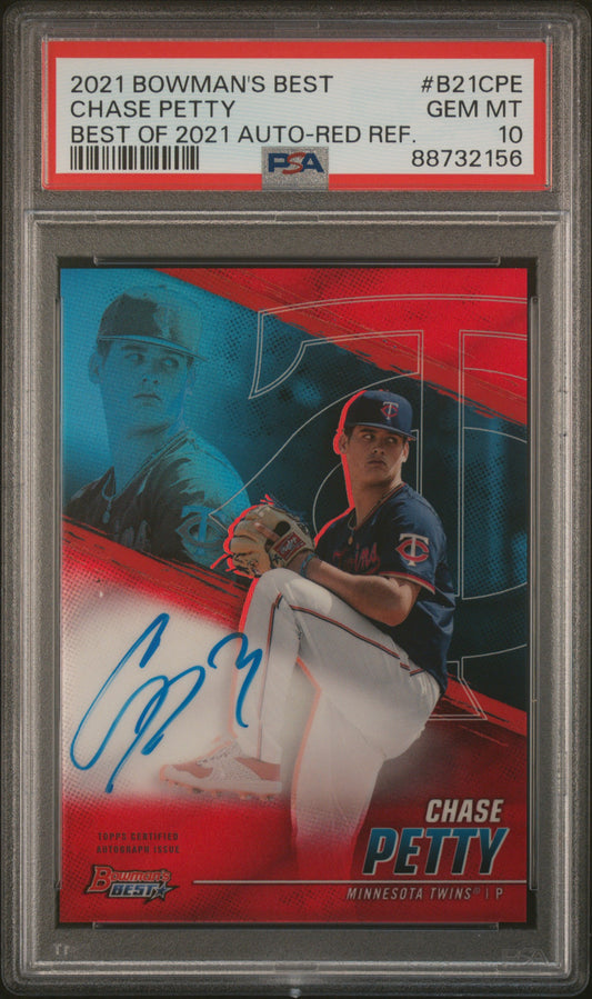 2021 Bowman's Best Best of 2021 Autographs Chase Petty Red Ref. #B21CPE PSA 10