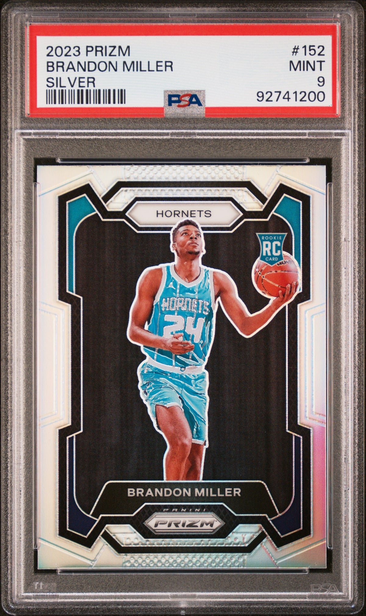 2023 Panini Prizm Brandon Miller Silver Prizm #152 PSA 9
