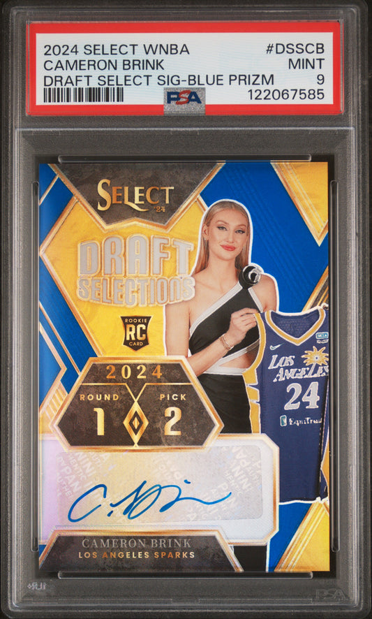 2024 Panini Select Wnba Draft Selections Signatures Cameron Brink - Blue Prizm #DSSCB PSA 9