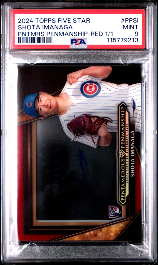 2024 Topps Five Star Five Star Pentamerous Penmanship Shota Imanaga - Red 1/1 #PPSI PSA 9