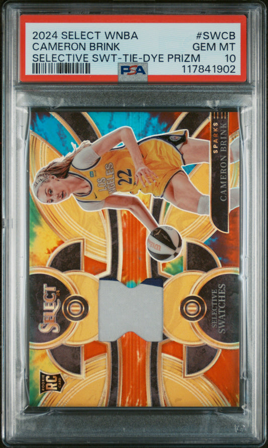 2024 Panini Select Wnba Selective Swatches Cameron Brink Tie-Dye Prizm #SWCB PSA 10