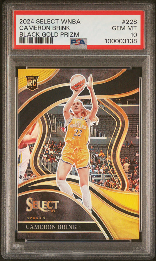 2024 Panini Select WNBA Cameron Brink Black Gold Prizm #228 PSA 10